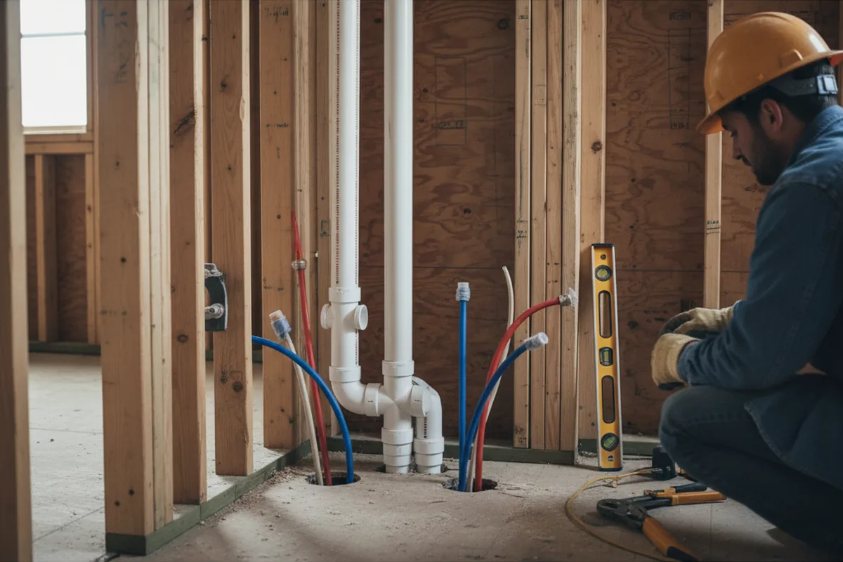 Drain and supply rough-in during Drain Cleaning in Brooklyn